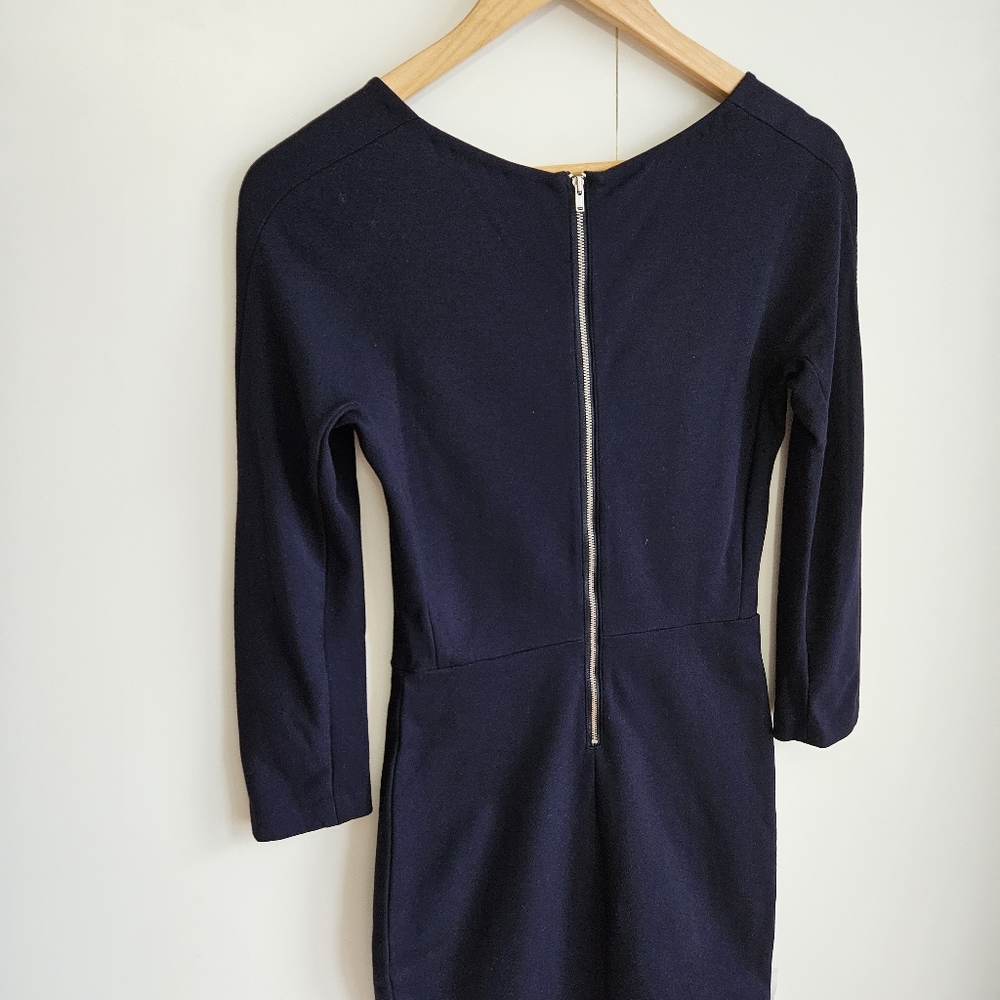 WILFRED S Fétu Mini Long Sleeve  Bodycon Dress Royal Navy Size Small Aritzia - Picture 7 of 8